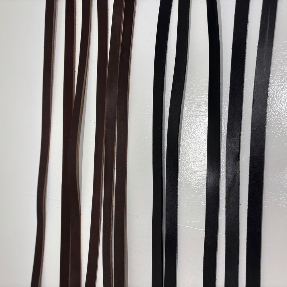 Latigo Leather Strap Bundle 12pc Brown Black Pre-Cut Leather Strips DIY Craft - Picture 5 of 13